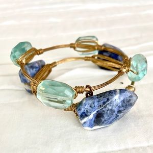 Set of 2 bourbon & bowtie standard size bracelets